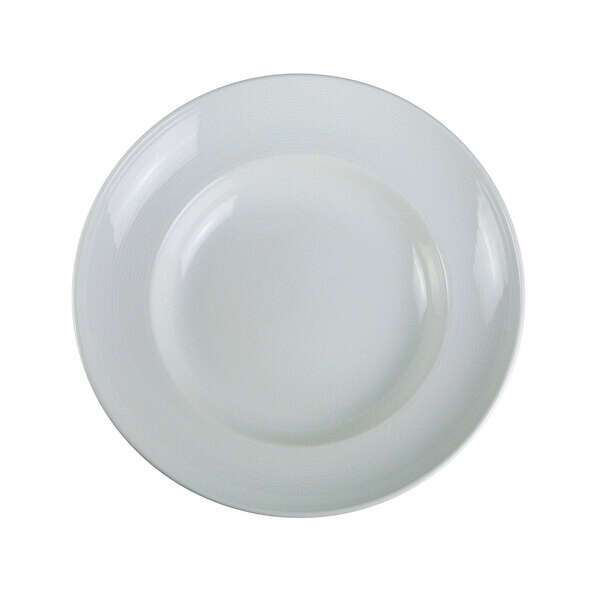 Yanco PA-612 12-Inch Paris Porcelain Round Super White Dessert Plate With Smooth Surface, DZ