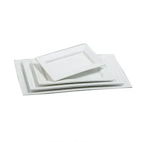 Yanco PL-208 8x5-Inch Pride Land Porcelain Rectangular Bone White Plate, 36/CS