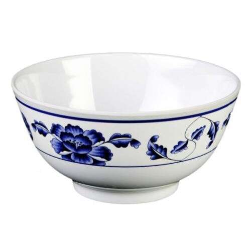 Yanco PO-5207 42 Oz 7-Inch Peony Melamine Round White Noodle Bowl, 48/CS
