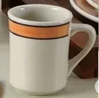 Yanco PR-8-TY 8 Oz Porto Rico Porcelain Round White Tierra Mug w\Yellow Rim, 36/CS