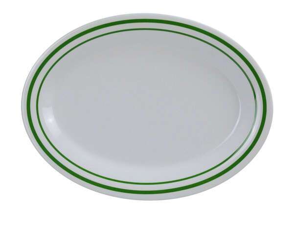 Yanco PT-209 9.5x7.25-Inch Pine Tree Melamine Oval White Platter, 24/CS