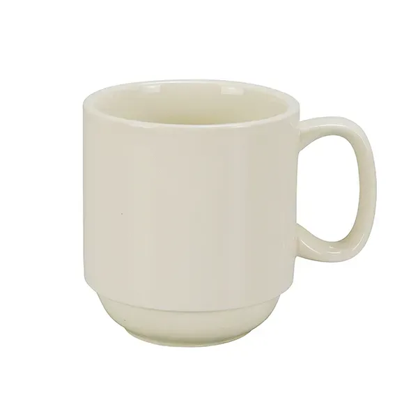 Yanco RE-12-P 12 Oz 3.875x3.5-Inch Recovery Porcelain Round American White Stackable Prime Mug, 36/CS