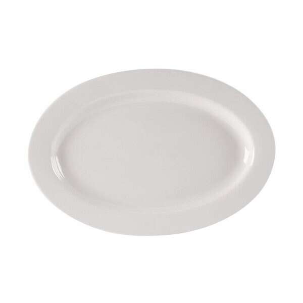 Yanco RE-281 18x12-Inch Recovery Porcelain Round American White Platter, 6/CS