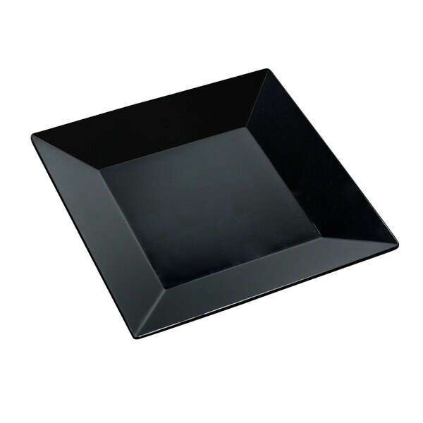 Yanco RM-112BK 12-Inch Rome Melamine Square Black Plate, DZ