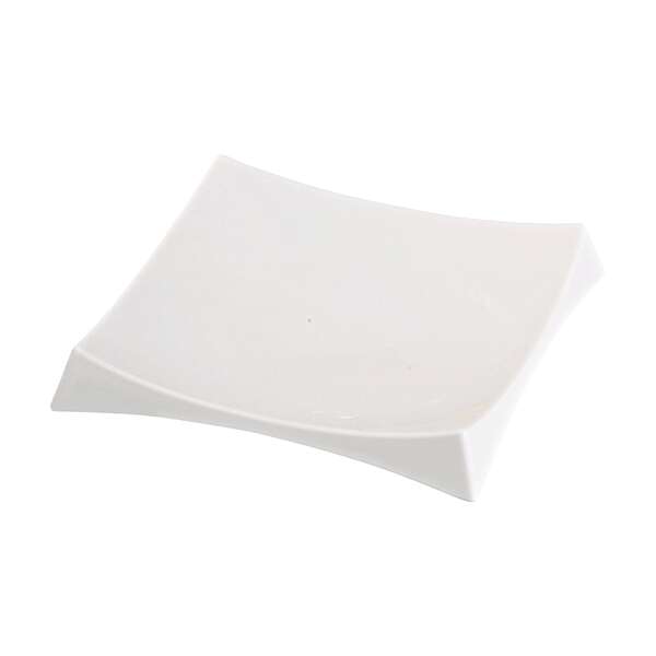 Yanco RM-4209 8.5-Inch Rome Melamine Square White Sushi Plate With Foot, DZ