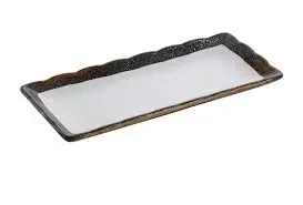 Yanco RO-2110 10x4.25-Inch Rockeye Porcelain Rectangular Sushi White Plate, 24/CS