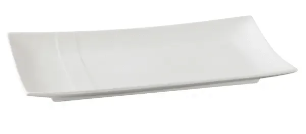 Yanco SH-213 13.5x6.5-Inch Shanghai Porcelain Rectangular Bone White Plate, DZ