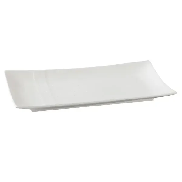 Yanco SH-215 15.5x7.5-Inch Shanghai Porcelain Rectangular Bone White Plate, DZ
