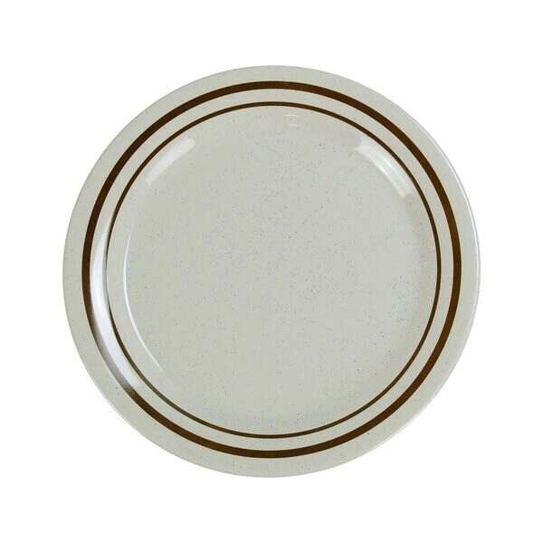 Yanco SS-110 10-Inch Sesame Melamine Round Beige Dinner Plate, 24/CS