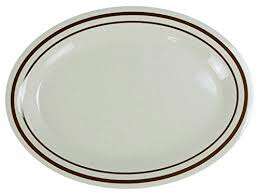 Yanco SS-216 16x12-Inch Sesame Melamine Oval Beige Platter, DZ