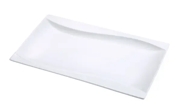 Yanco SW-213 13x8.25-Inch Sea Wave Porcelain Rectangular Bone White Plate, DZ