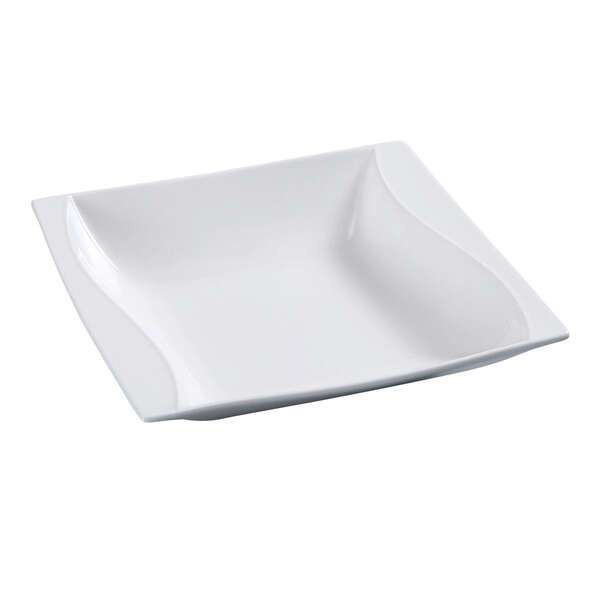 Yanco SW-304 2 Oz 3.75-Inch Sea Wave Porcelain Rectangular Bone White Dessert Dish, 48/CS