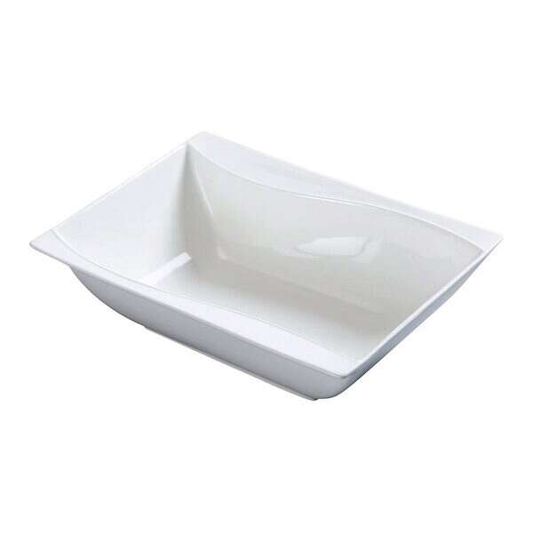 Yanco SW-407 15 Oz 7.25x5.5-Inch Sea Wave Porcelain Rectangular Bone White Bowl, 24/CS