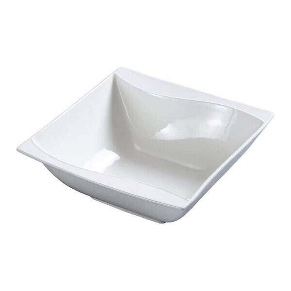 Yanco YN-SW-506, 15 Oz 5-1/4&rdquo; Sea Wave Bone White China Square Salad Bowl, 36/CS