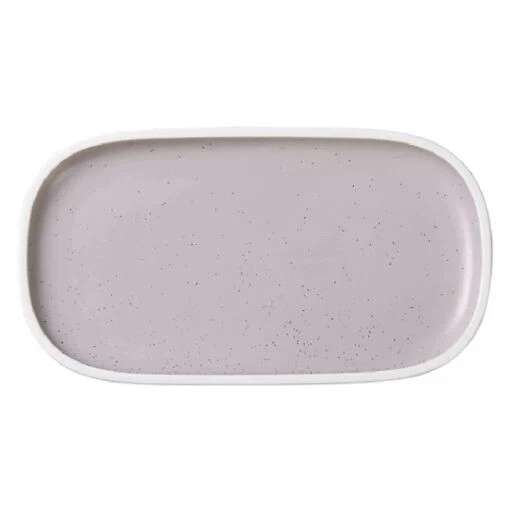 Yanco DM-310, 10x5.5x0.87-Inch Porcelain Rectangular Plate with Upright Rim, 24/CS
