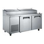 Admiral Craft Equipment Corp Admiral Craft USPZ-2D, 71-inch 2 Doors Stainless Steel Refrigerated Pizza Prep Table