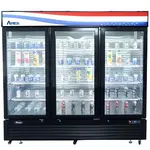 Atosa MCF8724GR, Black Exterior Glass Three Door Merchandiser