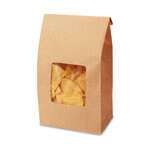 Bagcraft Papercon Bagcraft 300798, 7.5x4.25x14.62-Inch Window Tortilla Chip Bag with Tin Ties, 250/CS