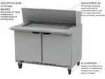 Beverage Air SPE48HC-18M, 48-Inch 2 Door Counter Height Mega Top Refrigerated Sandwich / Salad Prep Table