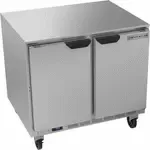 Beverage Air UCF36AHC, 36-Inch 2 Section Undercounter Freezer with 2 Left/Right Hinged Solid Doors