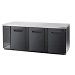 Blue Air BBB90-4B-HC, 90-inch 3 Solid Doors Black Back Bar and Beverage Cooler, 31.6 Cu. Ft.