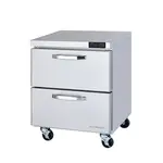 Blue Air BLUR28-D2-HC, 28-inch 2 Drawers Undercounter Refrigerator, 7 Cu. Ft.