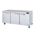 Blue Air BLUR72-HC, 72-inch 3 Swing Doors Undercounter Refrigerator, 20 Cu. Ft.