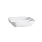C.A.C. 101-SQ2, 3-Inch Porcelain Bone White Square Lincoln Divided Sauce Dish, 4 DZ/CS