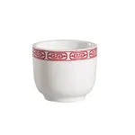 C.A.C. 105-54, 4.5 Oz Red Gate Porcelain Chinese Style Tea Cup, 6 DZ/CS