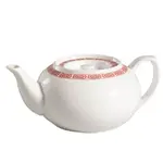 C.A.C. 105-TPW-2, 32 Oz 8-Inch Red Gate Porcelain Teapot, DZ