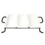 C.A.C. BF-G313, 12.75-Inch Porcelain Pan with 2 Divider Bars and Rack, 4-Set/CS