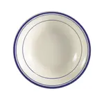 C.A.C. BLU-32, 3.5 Oz 4.5-Inch Stoneware Fruit Dish with Blue Rim, 3 DZ/CS