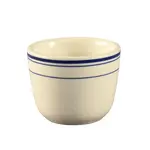 C.A.C. BLU-45, 4.5 Oz 2.87-Inch Stoneware Chinese Tea Cup with Blue Rim, 3 DZ/CS