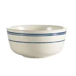 C.A.C. BLU-95, 9.5 Oz 4.38-Inch Stoneware Jung Bowl with Blue Rim , 3 DZ/CS