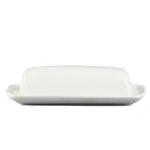 C.A.C. BTD-8, 8.25-Inch White Porcelain Butter Dish with 6.75-Inch Cover, 12-Set/CS