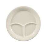 C.A.C. CMP-21, 12-Inch White Porcelain 3 Compartment Round Plate, DZ