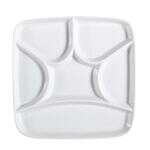 C.A.C. CMP-SQ8, 8.5-Inch Porcelain Crown Compartment Square Tray, 2 DZ/CS