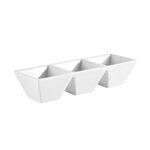 C.A.C. CN-3T7, 1.5 Oz 7-Inch White Porcelain 3 Compartment Tray, 2 DZ/CS