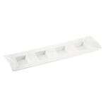 C.A.C. CN-4T12, 0.5 Oz 12.87-Inch White Porcelain 4 Compartment Tasting Tray, 2 DZ/CS