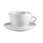 C.A.C. E-75, 7.5 Oz White Porcelain Espresso Cup with 5.87-Inch Saucer, 36-Set/CS