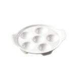 C.A.C. ESD-8, 8.5-Inch Porcelain Round Escargot Dish with 2 Handle, 2 DZ/CS