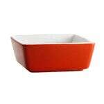 C.A.C. F-BW4-R/W, 5 Oz 3.5-Inch Fortune Square Red/White Porcelain Tasting Bowl, 4 DZ/CS