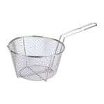 C.A.C. FBR4-11, 11.5-inch Nickel-Plated Metal Round Fry Basket 1/4-inch Mesh