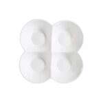 C.A.C. FWD-10, 10-Inch Bone White Four-Section Porcelain Flower Dish, DZ