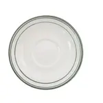 C.A.C. GS-2, 6-Inch Greenbrier Green Band Stoneware Saucer for GS-1, 3 DZ/CS