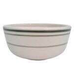 C.A.C. GS-95, 9 Oz 4.37-Inch Greenbrier Green Band Stoneware Jung Bowl, 3 DZ/CS
