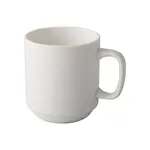 C.A.C. GW-PRM10, 10 Oz 3.25-Inch Porcelain Bone White Stacking Mug, 3 DZ/CS
