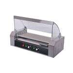 C.A.C. HDRS-05, 5-Roller Hot Dog Roller Grill Set with Sneeze Guard, 700W