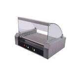 C.A.C. HDRS-09, 9-Roller Hot Dog Roller Grill Set with Sneeze Guard, 1200W