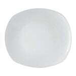 C.A.C. KYT-21, 12-Inch White Porcelain Coupe Curved Rectangular Plate, DZ